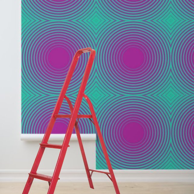 Papier Peint Cercles bleu rose géométrique moderne Peel Stick (Modern Geometric Pink Blue Circles Peel Stick Wallpaper)