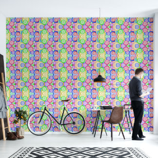 Papier Peint Cercles concentriques arc-en-ciel vibrant