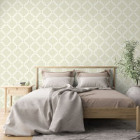 Cercles D'Ivoire Motif Art Sur Sage Vert Beige