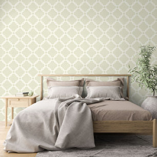 Papier Peint Cercles d'ivoire motif artistique sur fond beige v
