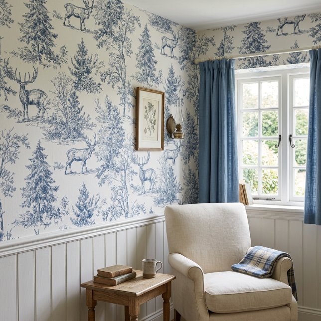 Papier Peint Cerfs Bleus de la Forêt de Bois (Créateur téléchargé)