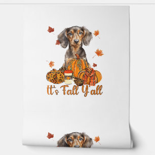 Papier Peint C'Est Automne Y'all Dachshund Chien Automne Écharp