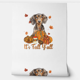 Papier Peint C'Est Automne Y'all Dachshund Chien Automne Écharp