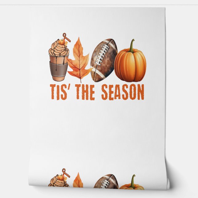Papier Peint C'Est La Saison Thanksgiving Citrouille (Déroulement)