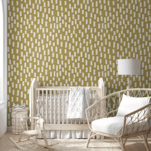 Papier Peint Chambre aux motifs de blocs beige et vert olive co