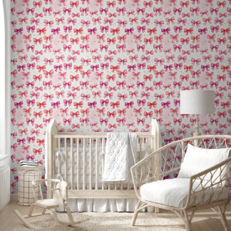 Papier Peint Chambre de Bébé Fille Mignonne Coquette Rose