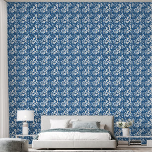 Papier Peint Chambre motif Bleu et Blanc