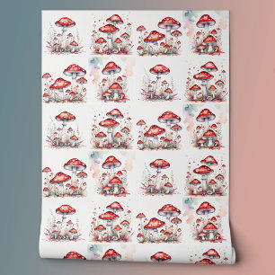 Papier Peint Champignons Agariques de la Mouche Rouge