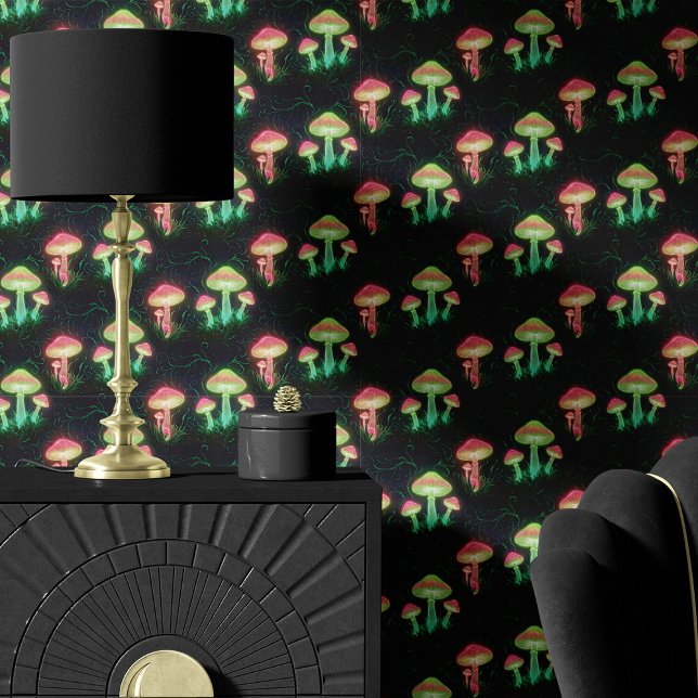 Papier Peint Champignons du néon et plancher forestier (Créateur téléchargé)