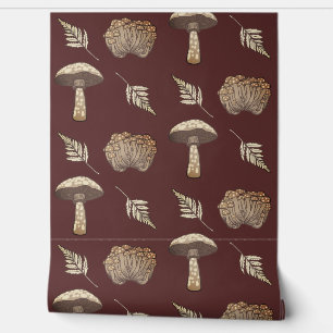 Papier Peint Champignons et fougères automnaux