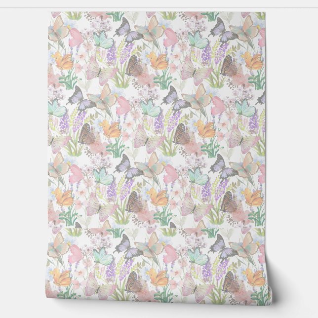 Papier peint Champs papillon (Déroulement)