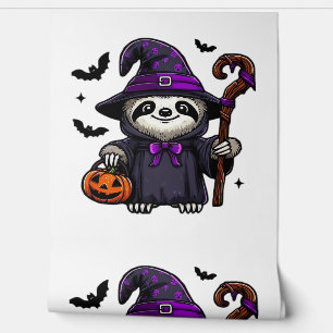 Papier Peint Chapeau de sorcière de paresseux effrayant d'Hallo
