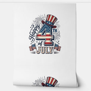 Papier Peint Chapeau patriotique vintage Happy 4 juillet vecteu