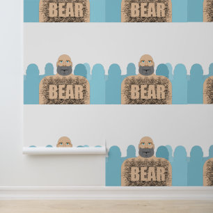 Papier Peint Chariot d'homme ours chauve musclé de SlipperyJoe