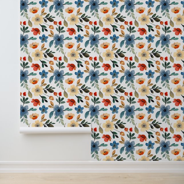 Papier Peint Charme Automnal : Floral Rustique (Application)