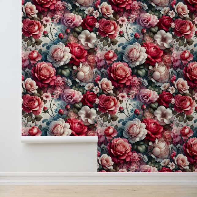 Papier Peint Charme floral de rose intemporel (Application)