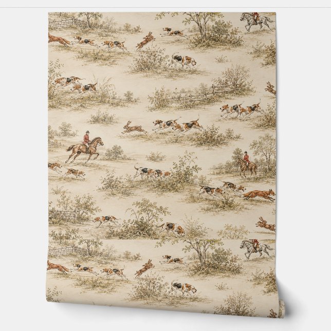 Papier Peint Chasse Traditionnelle au Foxhound (Déroulement)