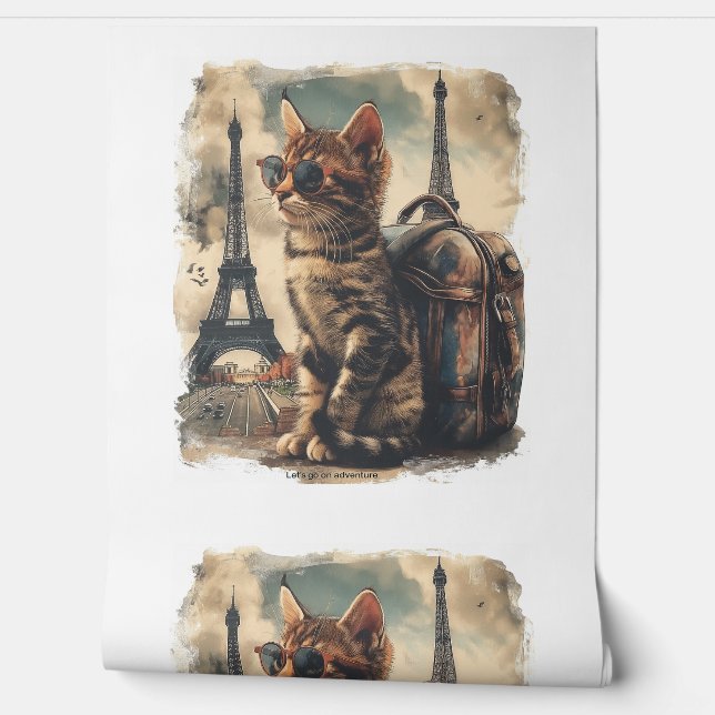 Papier Peint Chat compagnon de voyage (Déroulement)