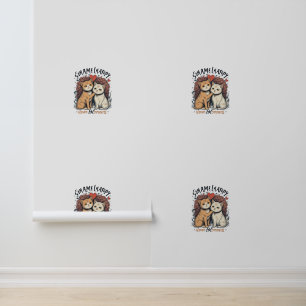 Papier Peint Chat Couple Aimer mignon Romantique Kitty Arrière