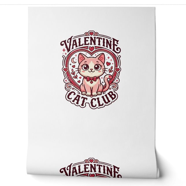Papier Peint Chat de la Saint-Valentin Dessin drôle pour amateu (Déroulement)