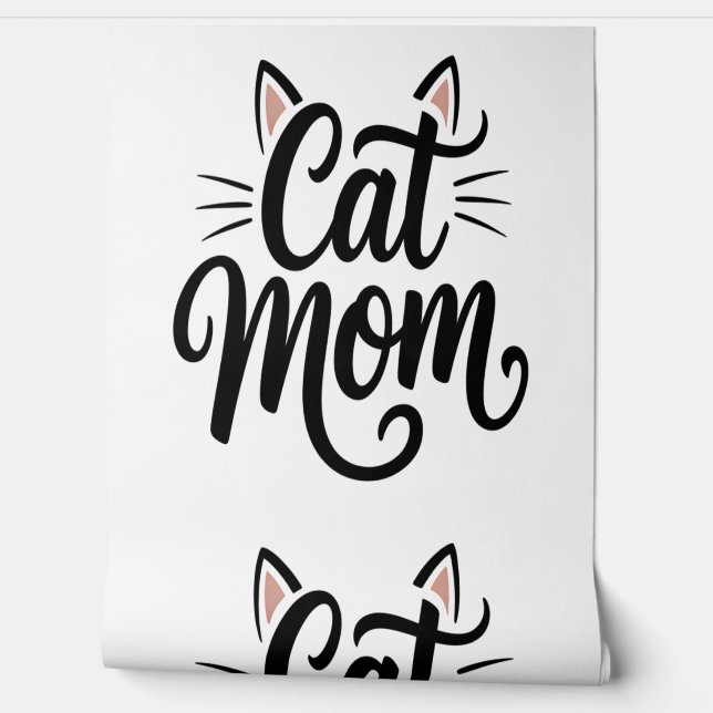 Papier Peint Chat Maman Whiskers et Oreilles (Déroulement)