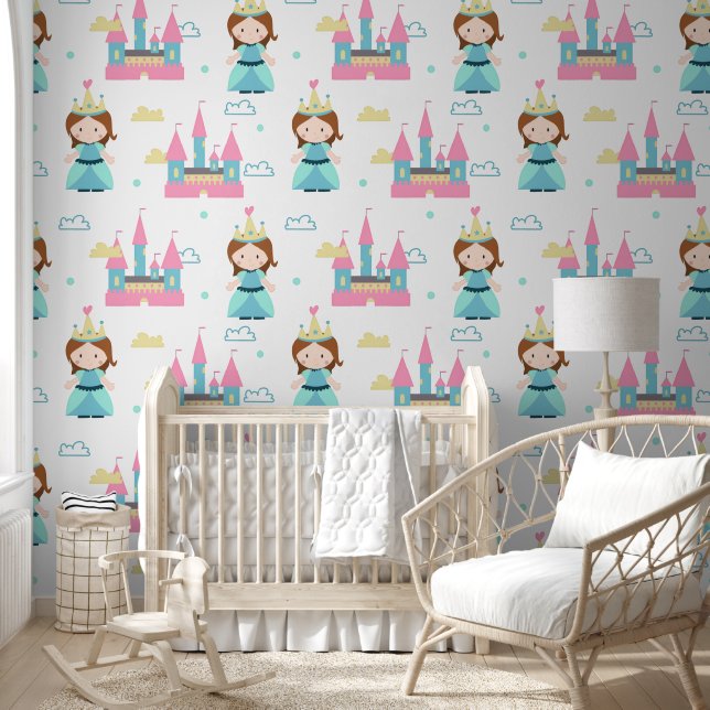 Papier Peint Château Mignon Princesse Fille Nursery (Enfants)