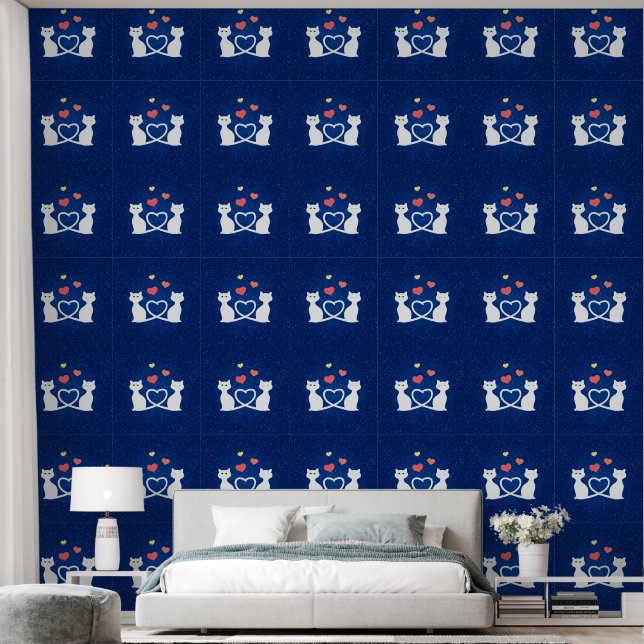 Papier Peint Chats amoureux (Chambre à coucher)