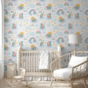 Papier Peint Chats arc-en-ciel Pastel