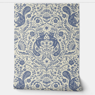 Papier Peint Chats bohèmes raffinés - Blue Nova Light