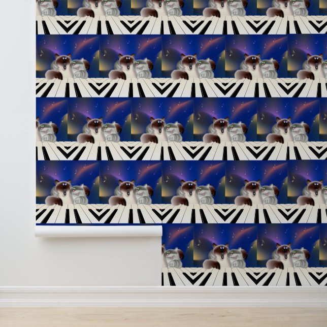 Papier Peint Chats Jouer Piano (Application)