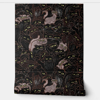 Papier Peint Chats noirs Yellow Eyes