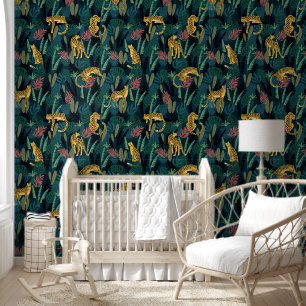Papier Peint Chats tropicaux de la Jungle