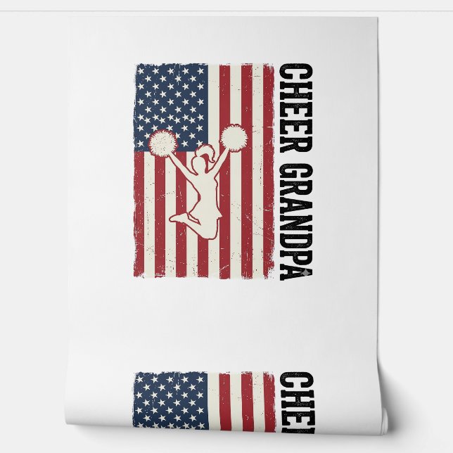 Papier Peint Cheer Grandpa Patriotic Vintage Flag Shirt Design_ (Déroulement)