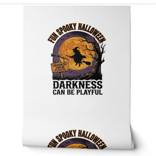Papier Peint Chemise Halloween Darkness Design Lune Sorcière Vi