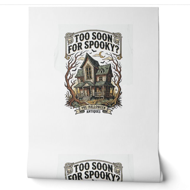 Papier Peint Chemise Halloween précoce Design de maison hantée  (Déroulement)