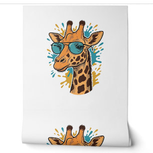 Papier Peint Chemise Lunettes de soleil girafe gravées vintage
