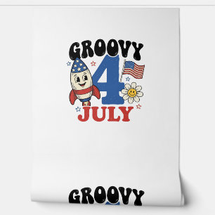 Papier Peint Chemise patriotique de fusée Groovy 4 juillet Desi