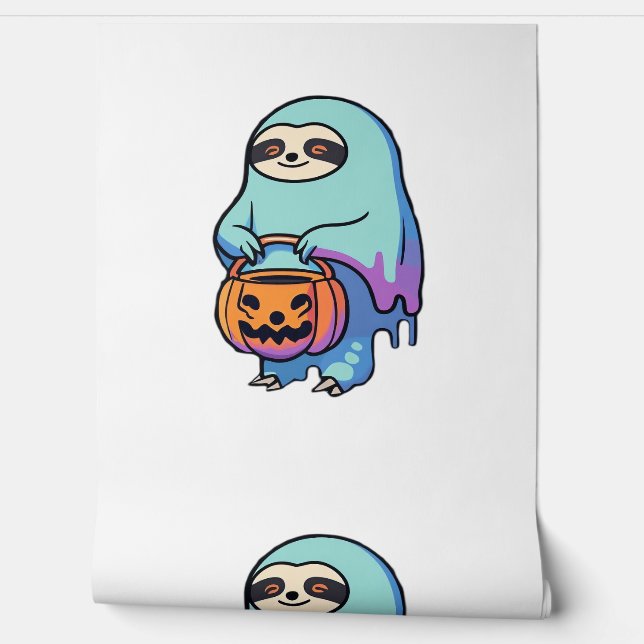 Papier Peint Chemise T-Shirt de Sloth Ghost Halloween surdimens (Déroulement)