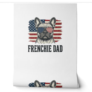 Papier Peint Chemise Vintage Frenchie Dad Bulldog Patriotique_1