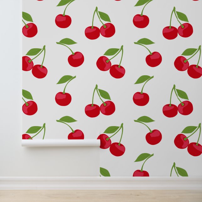 Papier Peint Cherry Aesthétique Cute Cherries Motif (Application)