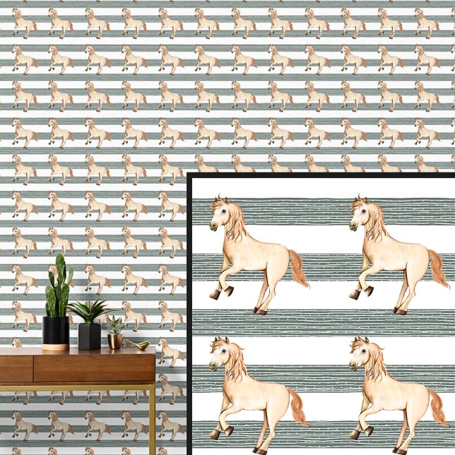 Papier Peint Cheval de ferme sur les clôtures vertes Brown (Créateur téléchargé)