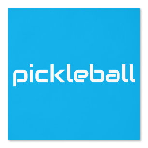 Papier Peint Chic blanc PICKLEBALL Texte sur un bleu azur assez