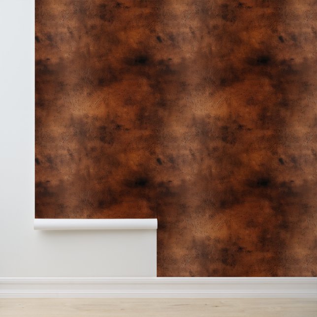 Papier Peint Chic Brown Faux Cuir Abstrait (Application)