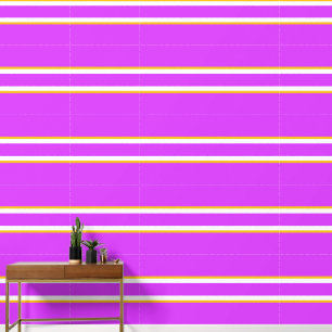 Papier Peint Chic Tropical Rose Blanc Jaune Horizontal Grandes
