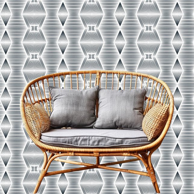 Papier Peint Chic Vertical Et Horizontal Blancs Noir (Créateur téléchargé)