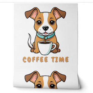 Papier Peint chien avec une tasse de café