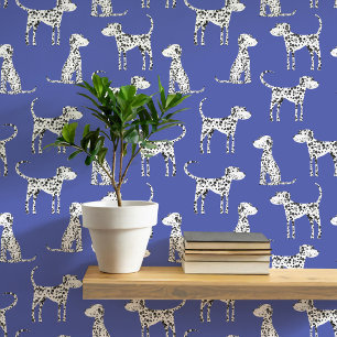 Papier Peint Chien dalmate Motif bleu