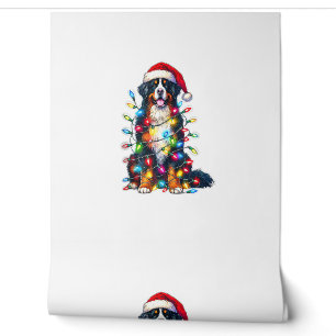 Papier Peint Chien de montagne bernois x lumières de Noël