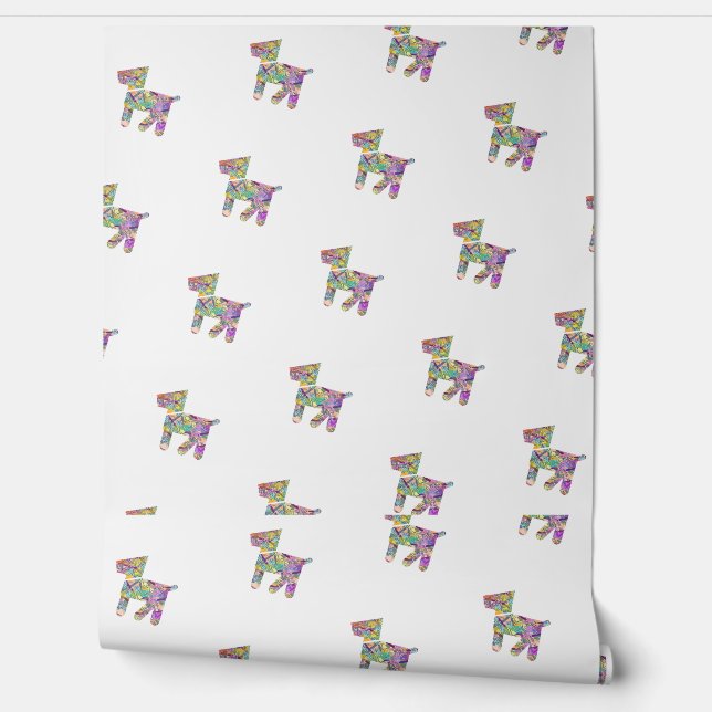 Papier Peint Chien Jouet Blanc (Déroulement)