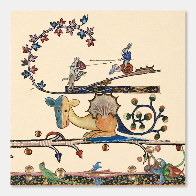 Papier Peint CHIEN MÉDIÉVAL DE L'ÉTRANGER, Lapin Tueur, Dragon (Recto)